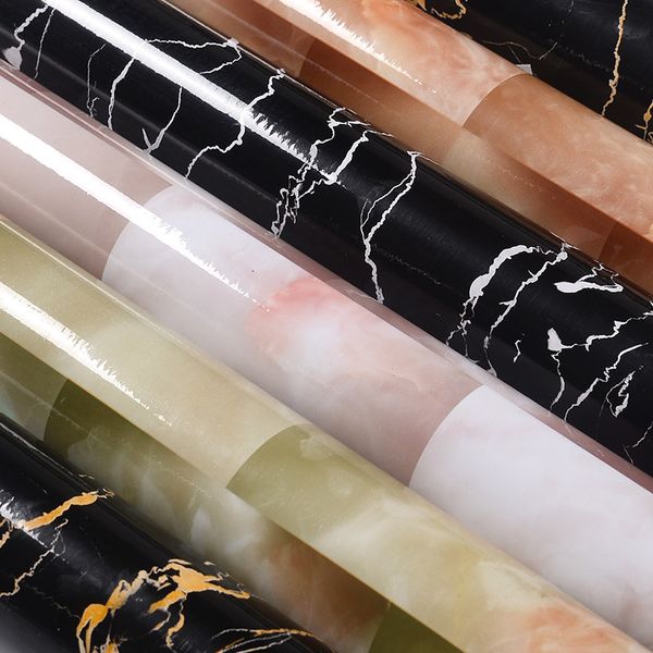 

60*100cm self-adhesive waterproof imitation marble pattern stickers wallpaper self - adhesive wallpaper renovation of furniture