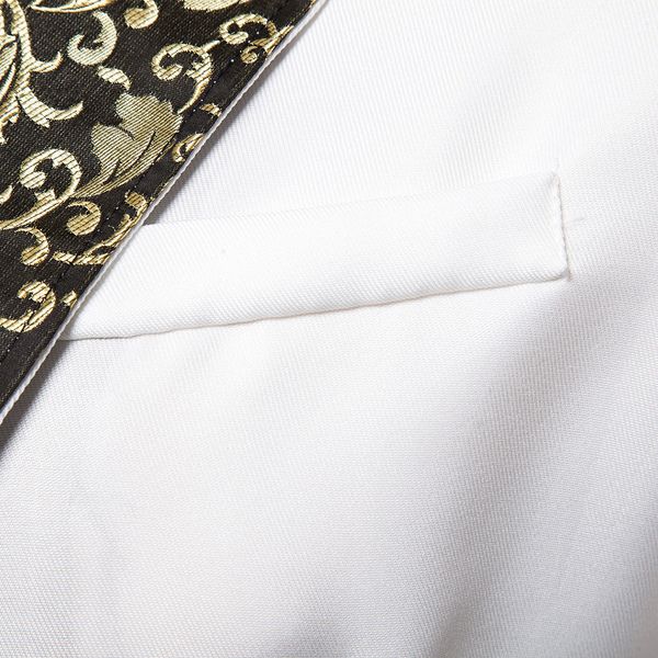 

vogue shiny gold sequin glitter embellished blazer jacket men nightclub prom suit blazer men costume homme stage clothes, White;black