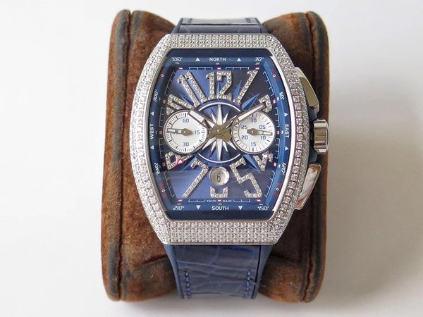 

new watches fine 316 movement blue automatic 44x54mm yacht steel luxury 7750 fashion mens watches designer moeil, Slivery;brown