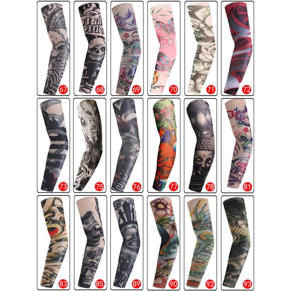 Unisex Stretch Nylon gefälschte temporäre Tattoo Ärmel Outdoor Sport Frauen Männer elastische Sonnencreme Arm Schutz Strumpf Anti-UV-Ärmel