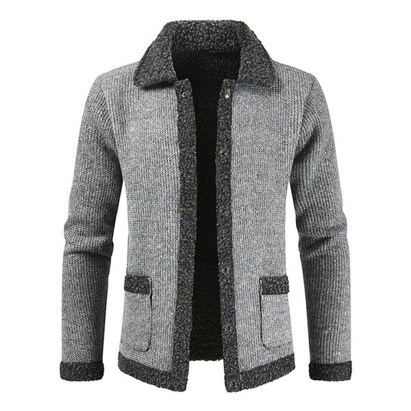 

2019 winter sweatercoat men plus velvet thicken warm zipper cardigan sweater coat cashmere homme pull sweaters jacket outerwear, White;black