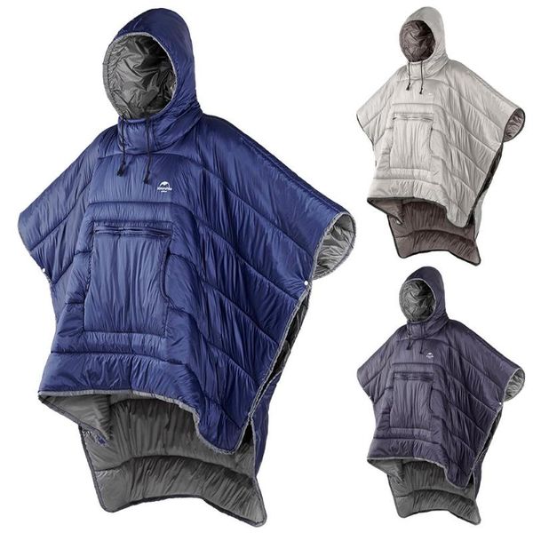 

naturehike camping sleeping bag cloak winter outdoor portable sleeping bag, Blue;black