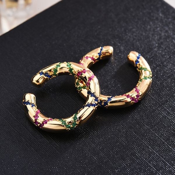 

trendy american hipster colorful zircon ear bone clip geometric cross pattern design no pierced clips earring zk40, Silver