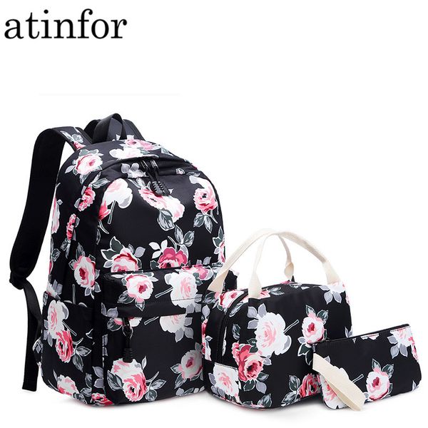 

resistant lightweight set backpack women flower printing female lapbagpack college school bag for teenager girls bookbag