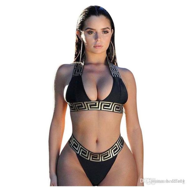 

multicolor women beach set new printed v neck backless 2 piece set beach wear bandage women two piece wholesale, White;black