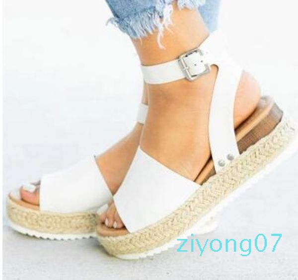 

клинья обувь для женщин высокие каблуки сандалии летняя обувь 2020 flop chaussures femme сандалии на платформе 2020 плюс размер z07, Black