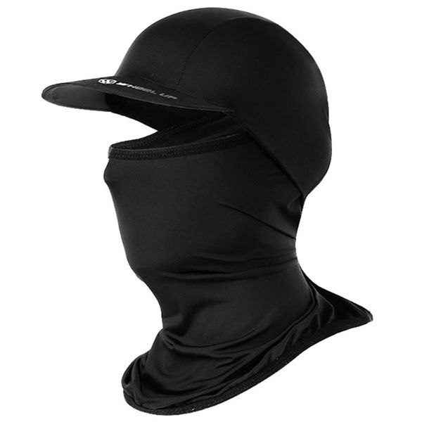 

ice fabric cycling bike cap headwear anti-uv sunshade riding headgear bicycle bike bandana face mask sports hat scarf, Black