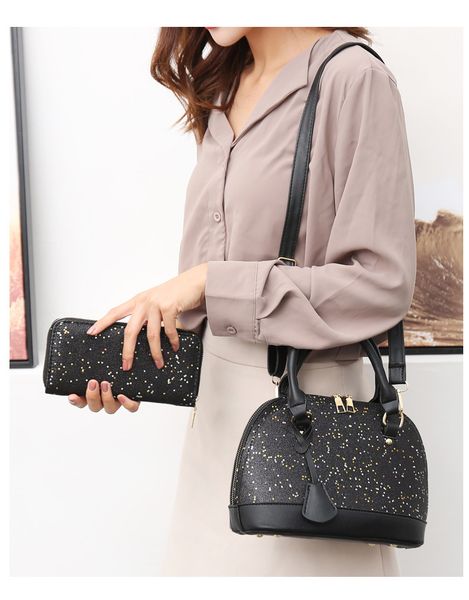 

trend women's shoulder bag new fashion two-piece shell bag simple sequin messenger bag women's handbag wholesale
