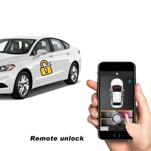 

pke smart key car alarm system with remote central locking universal start spush button passive keyless entry mp686