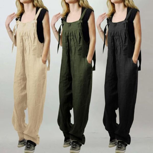 

женские комбинезоны повседневные комбинезоны свободные ремешками комбинезон летняя одежда чистый цвет мода прохладный леди playsuit праздник, Black;white