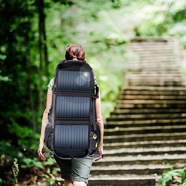 

outdoor bags hiking backpacks solar powered backpack with panel large-capacity shoulder bag for traveling climbing