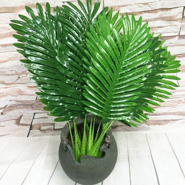 

new artificial plants 5pcs/pack palm leaves fake faux artificial plant leaves green single leaf for home kitchen party supplies