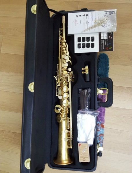 

yanagisawa s-901 soprano b flat saxophone musical instrument brass gold lacquer sax with accessories case mouthpiece