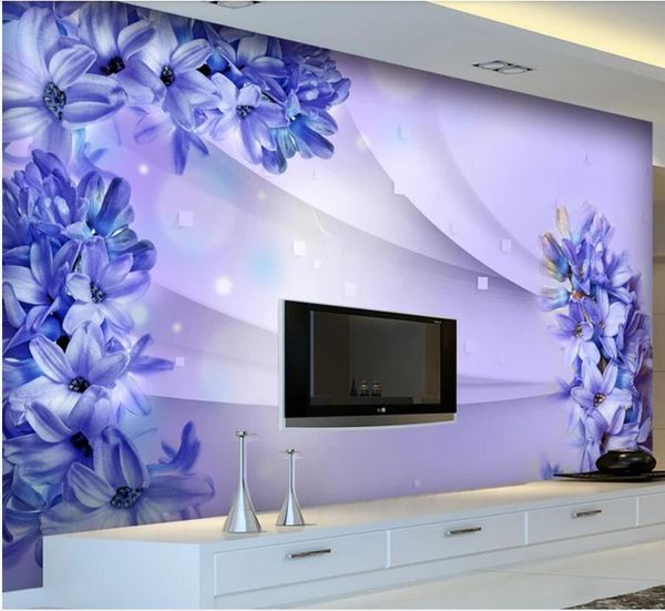 

wdbh custom p 3d wallpaper beautiful fantasy purple flowers background living room home decor 3d wall murals wallpaper for walls 3 d