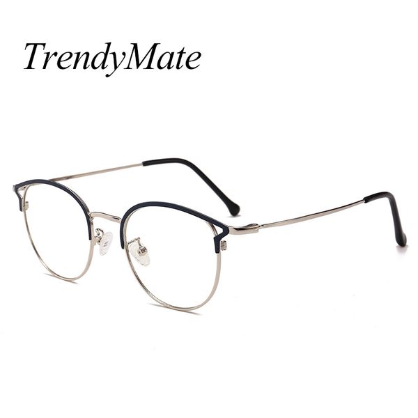 

computer glasses cat eye anti blue light blocking fashion metal eyeglasses frame men women clear lens anti radiation 5444, White;black