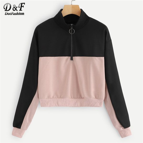 

dotfashion конѬан панелей yarim zip к Ѭапн казакђ kadin 2019 sonbahar деѬма минималикого л, Black