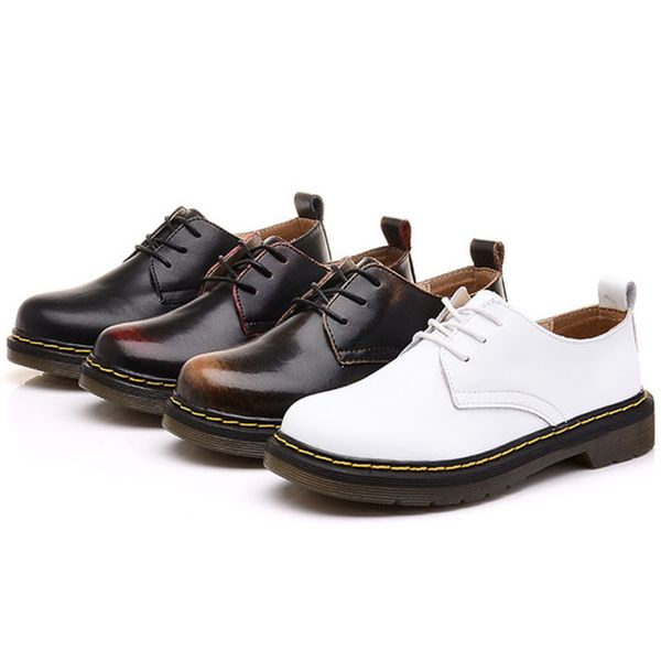 

lcizrong split leather boots women retro couple flat shoes female big size 35-42 boots ladies motorcycle botas mujer, Black
