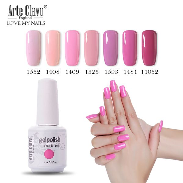 

2019 new 15ml soak off uv gel nail polish pink gel polish gellak hybrid uv semi permanent gelpolish esmalte varnish, Red;pink