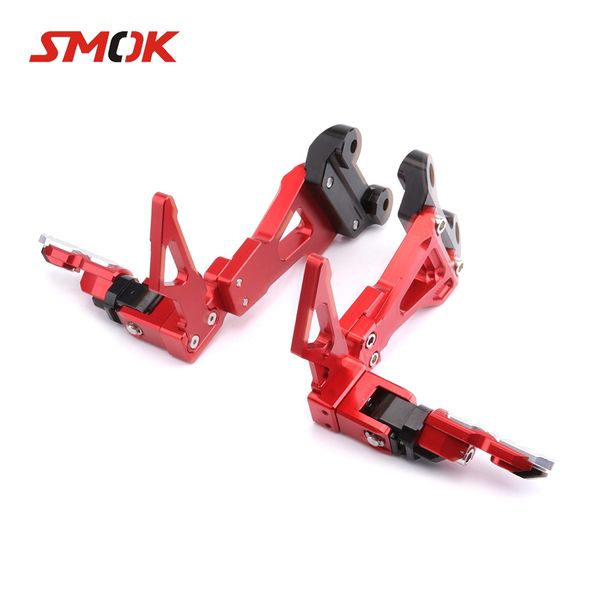 

smok motorcycle cnc aluminum alloy rear sets rearset footrest foot rest pegs for cb650f cbr650f 2014 2015 2016 2017 2018