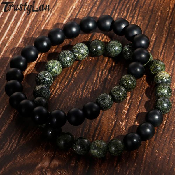 

classic chinese national style beads natural stone couple bracelet men diy beaded bracelets for women yoga jewelry friends, Black