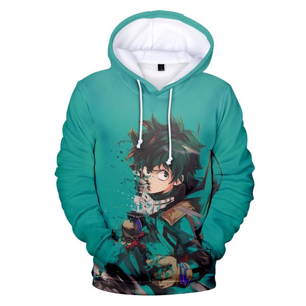

new 3d anime hoodies my hero one's justice hoodie sweatshirts 3d caroon children hoodies hip hop kpop pullovers boys/girls coats, Black