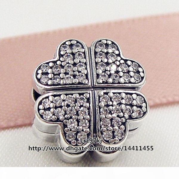 

new 2016 valentine day 925 sterling silver petals of love clip charm bead with clear cz fits european pandora jewelry bracelets & necklace, Black
