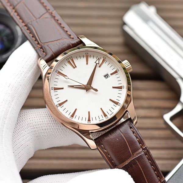 

3-pin single calendar explosion men's watch, real cowhide / 316 stainless steel case, automatic mechanical movement, mineral super mirr, Slivery;brown
