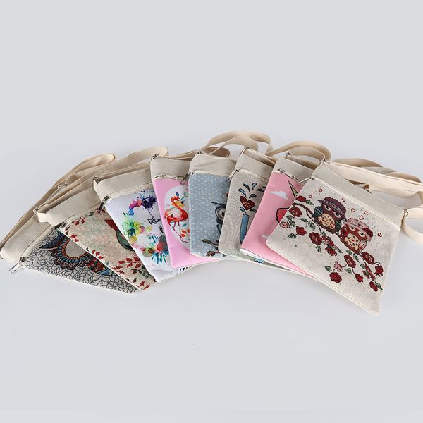 

spot wholesale explosion models canvas bag women messenger bag bag phone package cartoon bird national air bags