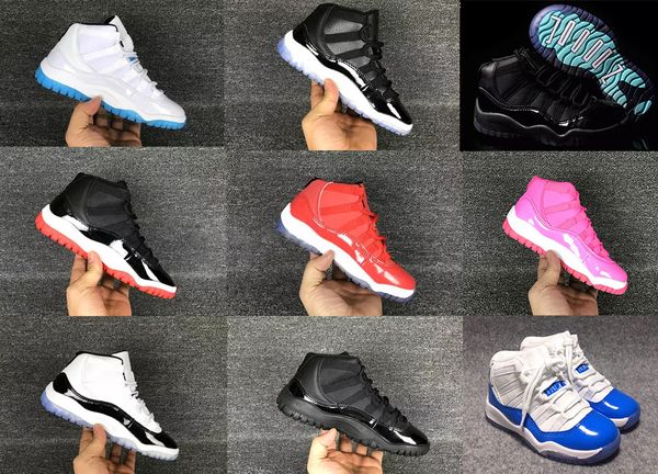 

comfortable 11s space jam kids sport basketball shoes red black colors gs heiress suede maroon 11s sneakers blue moon sunset size 28-35