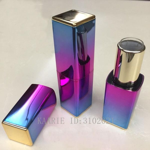 

10/30/50pcs empty magnetic buckle 12.1mm gradient blue pink lipstick tube lip container lipstick shell packaging cosmetics