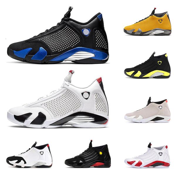 

2019 14s mens basketball shoes 14 defining moments last sthunder varsity royal gold red suede fashion men sports sneakers, Black