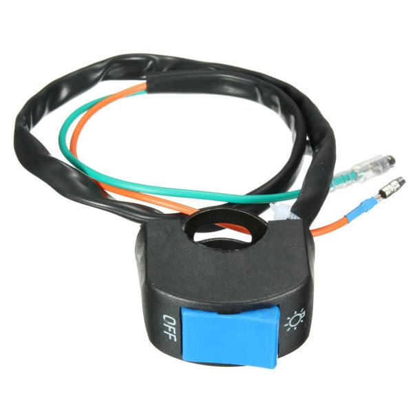 

motorcycle atv bike 7/8" handlebar headlight spot light on-off kill switch blue