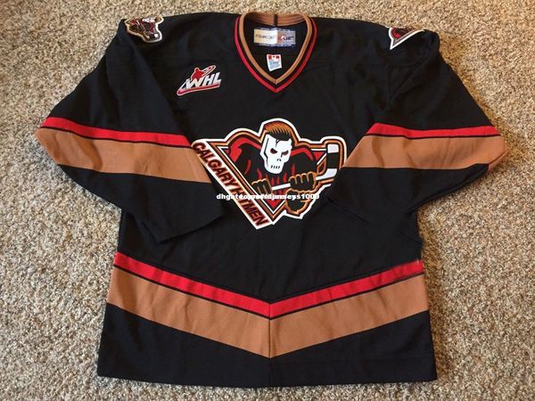 

custom calgary hitmen men whl jersey ccm hockey flames mens personalized stitching jerseys, Black;red