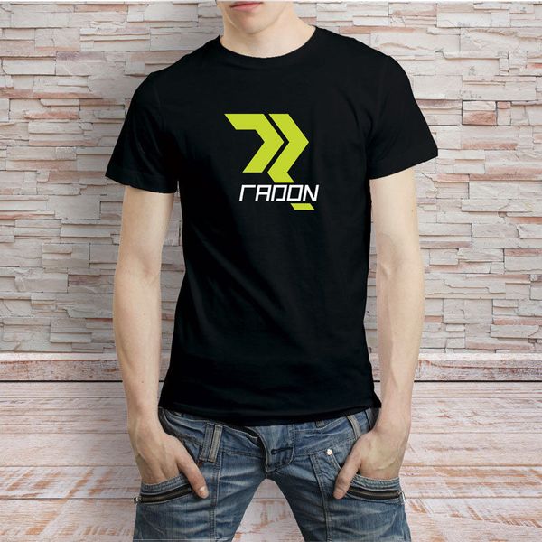 Moda-Radon Logo Bicyles Motociclista T-Shirt dos homens Tee T Camisa Para Os Homens Engraçados de Manga Curta Dia de Ação de Graças Personalizado Tamanho Grande Família Camisetas