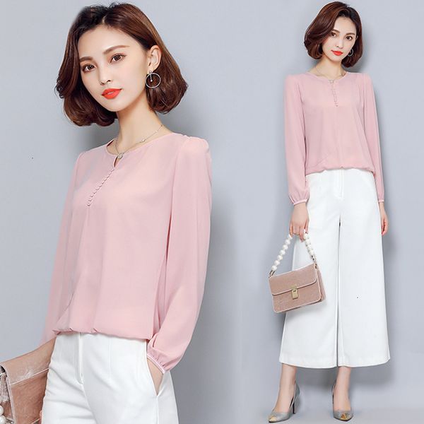 

женская блузы женская одежда рубашка женщины женская блузка офис 2019 весна осень шифон blusa камиза feminina плюс размер падение h5, White