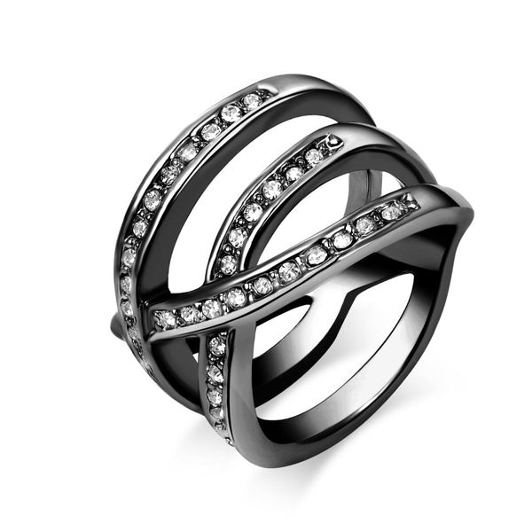 

roxi korean-style seller hand jewelry wholesale genuine product austria alloy trilateral winding rings punk style men's, Silver