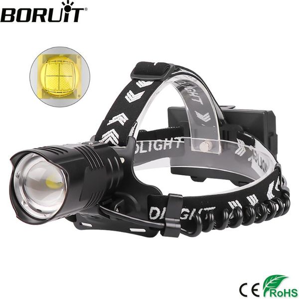 

headlamps boruit xhp90 led high power headlamp 3-mode zoomable headlight 5000lm bank rechargeable 18650 head torch camping hunting