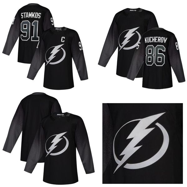 

2019 new tampa bay lightning black alternate jer ey 21 brayden point 86 nikita kucherov 91 teven tamko 00 blank ize 3xl