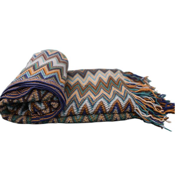 

bohemian knitted blanket decorative blanket national wind sofa model house sofa throw 130x160cm