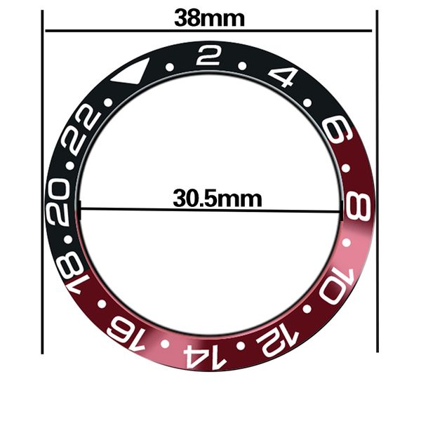 

watch spare parts 38mm black red titanium insert frame bezel for 40 mm sea automatic mens