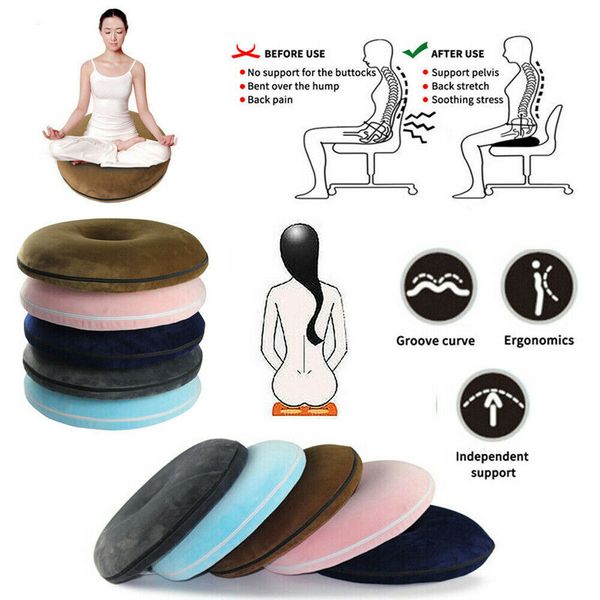 

40*40cm coccyx pain relief ring chair seat cushion memory foam comfort donut pillow new
