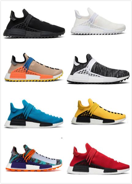 

2019 nmd human race hu pharrell williams men women running shoes nerd black blank canvas homecoming solar pack mens trainer casual shoes