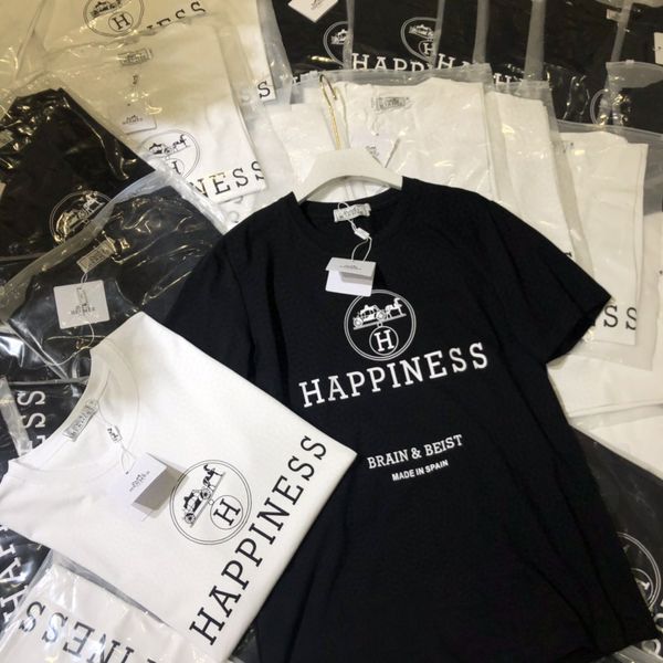 

2020 new t-shirt men's short sleeve t-shirt letter printing fashion design loose round neck t-shirt pure cotton men's and women , White