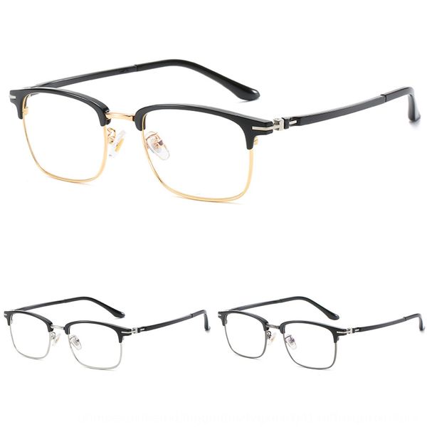 

metallic optical frame business simple eyebrow myopia frame optical mirror anti-blue myopia glasses glasses light plain mirror, Silver