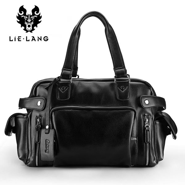 

lielang travel bag mens handbag big capacity travel bag pu leather luggage men bags lapshoulder