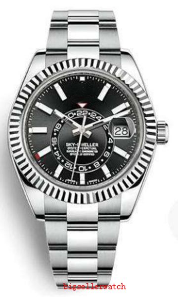 

elling wristwatches sky dweller 326934 42mm black dial stainless steel asia 2813 movement automatic mens watch watches, Slivery;brown