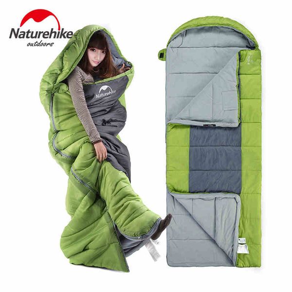 

naturehike envelope hooded splicing sleeping bag hollow cotton waterproof coating bags polar fleece antistatic camping winter