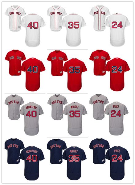 

custom men's women youth red sox jersey #24 david price 35 steven wright 40 andrew benintendi home blue red baseball jerseys, Blue;black