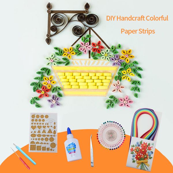 

diy handcraft colorful paper strips set 12/24/36 colors quilling paper origami rollable strip decorative scrapbooking fine strip