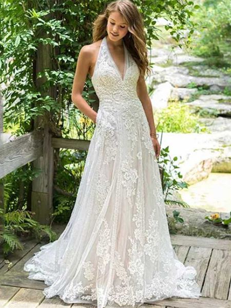 

elegant lace applique plus size wedding dresses mermaid sleeveless sweep train bridal gowns summer african button back bride dress cheap, White